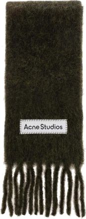 Acne Studios Sjaal met franjes - unisex - Wintersjaals - Groen - ONE Size - Wol - Accessoires