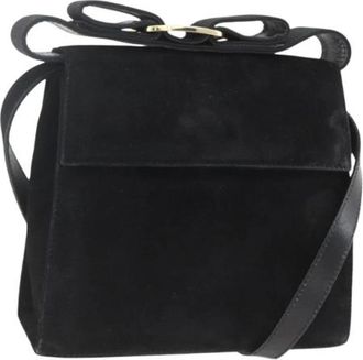 Ferragamo Pre-owned Suede Schoudertas - Dames - Vintage Schoudertas - Zwart - ONE Size - Su&egrave;de - Vintage