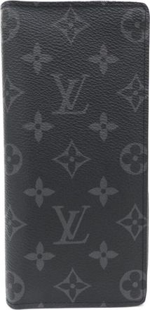 Louis Vuitton Black Coated Canvas Long Wallet (Bi-Fold) (Pre-Owned)