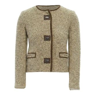 Isabel Marant Kios wool boucle suede twist lock jacket
