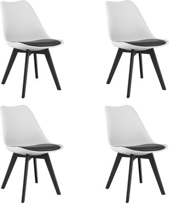 OEM Silla Mark En Blanco Y Negro / Patas Negras X 4