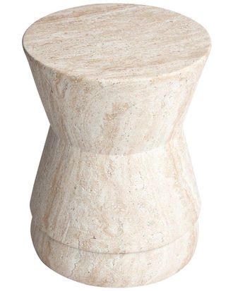 Empire Art Direct Luminous Confluence Travertine Finish Italian Design Side Table
