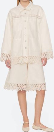 Sea New York Stasia Denim Jacket In Cream