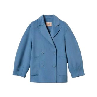Twinset Dames, Mantels, Blauw, Maat: M Wol