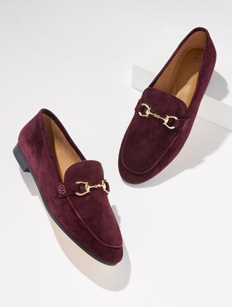 Talbots Katelyn Bit Suede Loafers - Deep Burgundy - 10 1/2 M Talbots