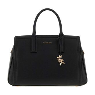 Michael Kors Laila Medium Leather Satchel - female - Michael Kors - Handbags - Black - ONE SIZE - Bags