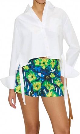 Simon Miller Ayre Cropped Poplin Top In Macadamia