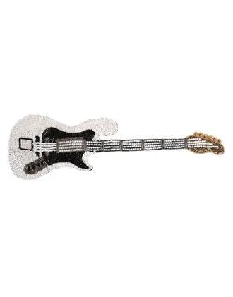 Dolce & Gabbana Beaded Guitar Brooch - Gold