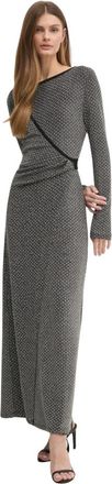Diane Von F&uuml;rstenberg Maxi jurk met wikkelvoorsluiting - Dames - Feestkleedjes - Grijs - XS - Polyester - Kleedjes