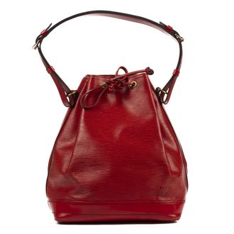 Louis Vuitton Pre-owned Womens Noe Black Stitching GM Shoulder Bag - Red - One Size