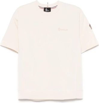 Moncler Wit T-shirt Dameskleding - Dames - T-shirts - Beige - XS - Katoen - Tops