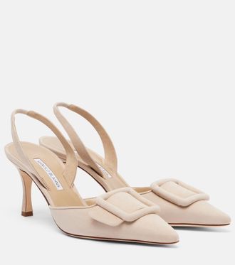 Manolo Blahnik Maysli suede slingback pumps