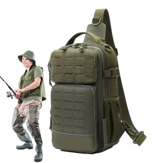 Generic Fishing Sling Bag,with Water Bottle Holder Equipment Storage,Fishing Sling Tackle Bag - for Men Travel Camping Hiking Outdoor Gym Sports Adventure