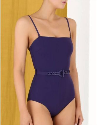 Zimmermann Tropicana Chain Belt One Piece In Blue