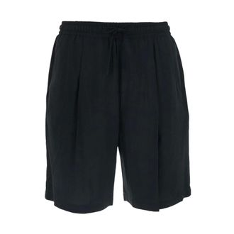 low brand Casual Shorts, male, Black, Size: M Drawstring-detail Pleated Shorts