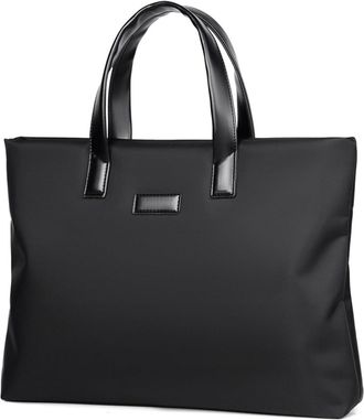 Generic Multi-Functional Business Briefcase Portable Large Capacity Shoulder Bag Multiple Pockets Handbag For Business & Casual Use(Black)