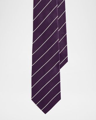 Ralph Lauren Purple Label Men & apos;s Thin Stripe Satin Silk Tie