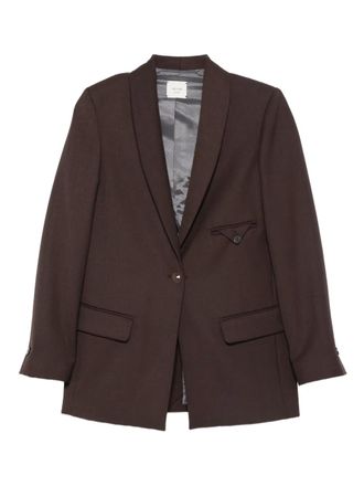 Alysi button blazer - women - Wool/Polyester - 42 - Brown