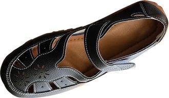 Generic Womens Flat Sandals Closed Toe Casual Summer Shoes Solid Color Hollow Breathable Non-Slip Lightweight Comfortable Orthopedic Shoes Outdoor Beach