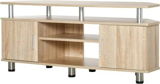 HOMCOM Homcom - Mueble De Tv Para Televisores De Hasta 55 Pulgadas Mesa Para Tv De Sal&oacute;n Moderna Con 2 Puertas Y 2 Estantes Para Dormitorio 120x39,5x52cm Rob