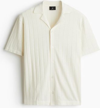 H&M Freizeithemd aus Leinenmix in Regular Fit - White