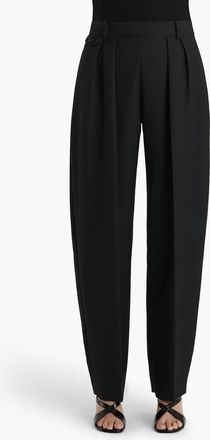 Khaite Dugan Pleated Wool Pants in Black at Nordstrom, Size 12