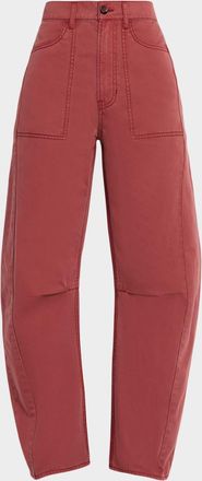 Veronica Beard Sloan High-Rise Barrel Jeans