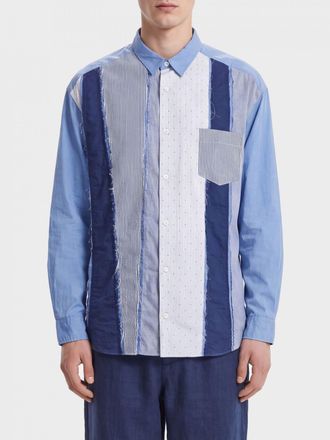 Comme Des Gar&ccedil;ons Cotton Shirt with Patchwork Pattern and French Collar