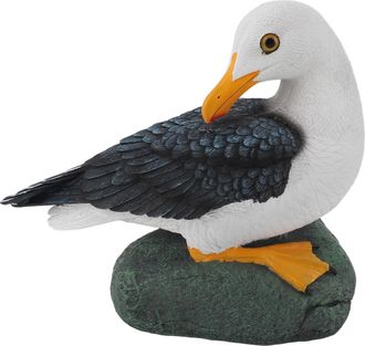 OEM Figura De Resina De Gaviota, Figura De Ave Marina De Estilo Mediterr&aacute;neo, Decoraci&oacute;n Para El Hogar, Jard&iacute;n U Oficina, En Posici&oacute;n Agachada