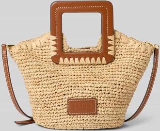 Staud Shoulder Bag in Flecht-Optik Modell Harlow in Beige, Gr&ouml;&szlig;e 1
