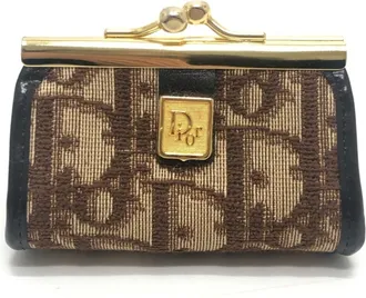 Dior Brown Canvas Coin Purse/Coin Case (Pre-Owned)