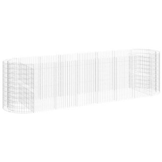 Berkfield Home Gabion Raised Bed Galvanised Iron 400x100x100 cm in Silver | Size: 400 x 100 x 100 cm