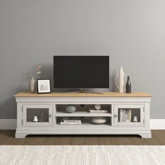 Seconique Bordeaux TV Stand (Fully Assembled) in Ivory