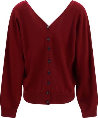 Lisa Yang Womens Jiani Cashmere Cardigan Deep Plum Kashmir-Capra Hircus Kashmir/capra Sweater