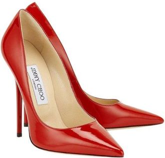 Jimmy Choo London Red Patent Anouk 120mm Pumps Size 36.5
