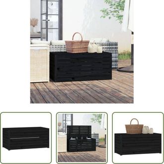 vidaXL Contenitore esterno - Contenitore Giardino Nero 101x50,5x46,5 cm Legno Massello Pino
