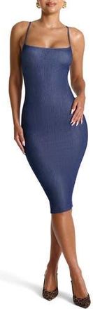 Naked Wardrobe Stretch Cotton Body-Con Maxi Dress in Indigo Wash at Nordstrom Rack, Size X-Small