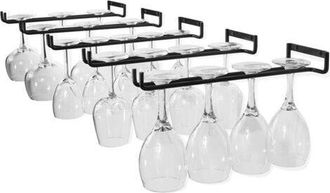 OEM Estante Colgante Para Copas De Vino - Estante Con 5 Rieles Para 13 A 18 Copas, 30 Cm X 5 Cm X 2 Cm