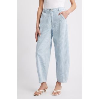 Wit & Wisdom Precision Fit Skyrise Relaxed Barrel Leg Pants in Powder Blue at Nordstrom, Size 10