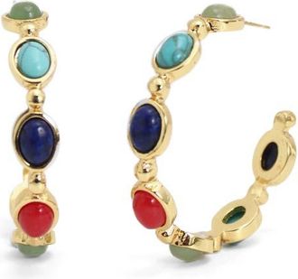 Petit Moments Bari Large Hoop Earrings in Gold/Multi at Nordstrom