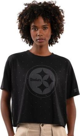 Starter Womens Starter Black Pittsburgh Steelers Rhinestone Sprinkle Boxy Cropped T-Shirt at Nordstrom, Size Xx-Large