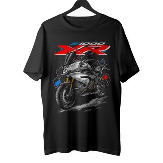 Generic Biker T-Shirt for S1000XR (2015-2019) Fans, 100% Cotton, Classic Fit, Motorcycle-Inspired Design, Black - 2015-2016 Light White, XL