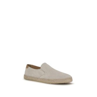 Brunello Cucinelli Mens Gray Calf Leather Bos Taurus Low Top Sneakers