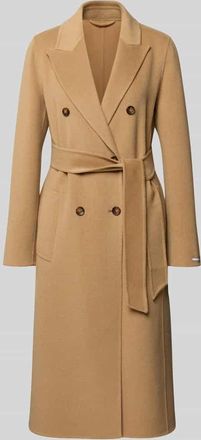 Marella Leinenmantel mit Bindegürtel Modell ARA in Camel, Größe 38