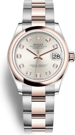 Rolex Datejust 31 Silver Diamond Dial Automatic Ladies Steel and 18kt Everose Gold Oyster Watch 278241SDO
