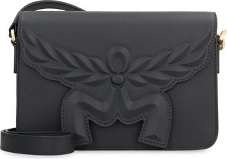MCM Womens Himmel Leather Crossbody Bag Black Calfskin Shoulder