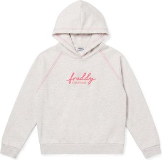 Freddy Felpa Comfort M&eacute;lange da Donna con Cappuccio e Ricamo Fluo