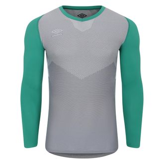 Umbro Heren Pro Base Layer Top met lange mouwen (Golfgroen/Grijs)