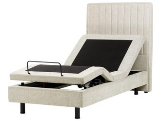 Beliani Cama individual de tejido beige 90x200