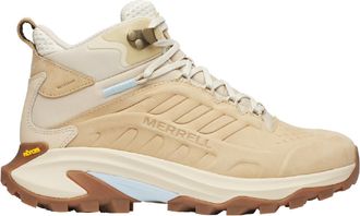 Merrell Womens Moab Speed 2 Leather Mid Waterproof Hiking Boots Khaki 10.5